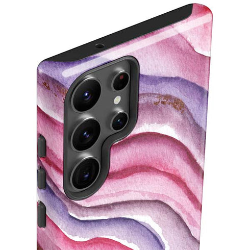 Plum Watercolor Geode Galaxy S23 Ultra Pro Case