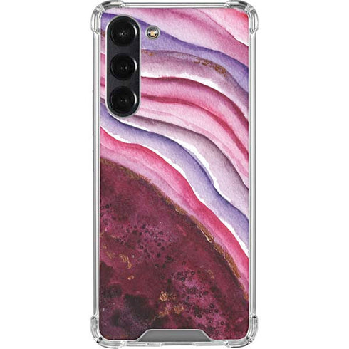 Plum Watercolor Geode Galaxy S24 FE Clear Case