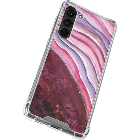 Plum Watercolor Geode Galaxy S24 FE Clear Case