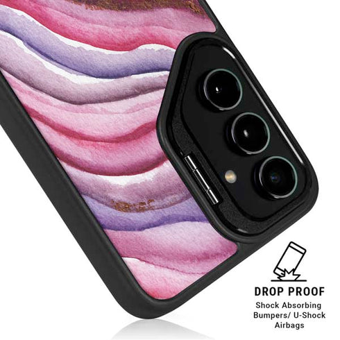 Plum Watercolor Geode Galaxy S24 FE Kickstand Case