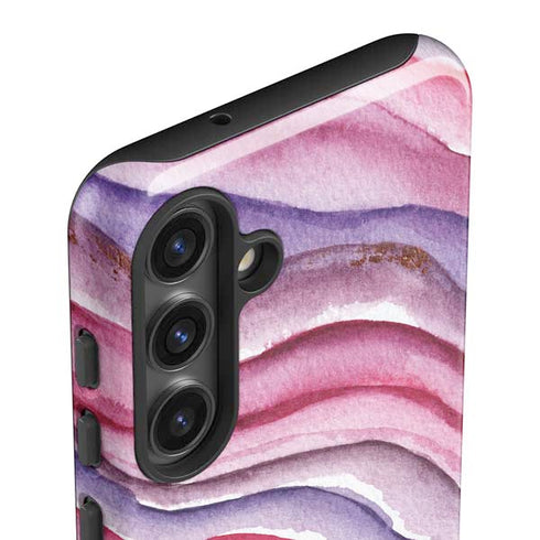 Plum Watercolor Geode Galaxy S25 Impact Case