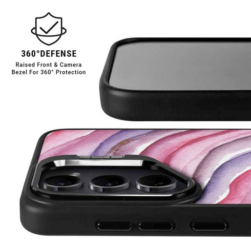 Plum Watercolor Geode Galaxy S25 Plus Kickstand Case