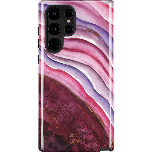 Plum Watercolor Geode Galaxy S25 Ultra Impact Case