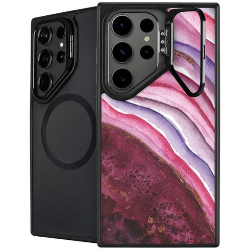 Plum Watercolor Geode Galaxy Cases