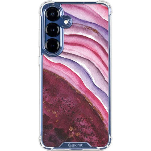 Plum Watercolor Geode Galaxy S25 Plus Clear Case