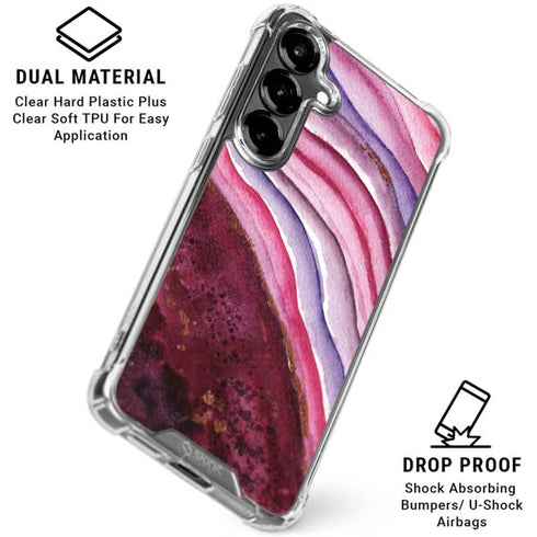 Plum Watercolor Geode Galaxy S26 Clear Case
