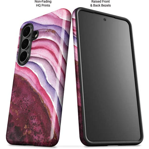 Plum Watercolor Geode Galaxy S26 Plus Impact Case