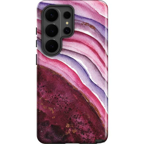 Plum Watercolor Geode Galaxy S26 Ultra Impact Case