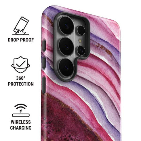 Plum Watercolor Geode Galaxy S26 Ultra Impact Case