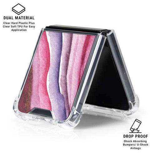 Plum Watercolor Geode Galaxy Z Flip6 Clear Case