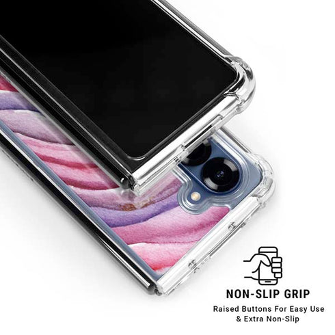 Plum Watercolor Geode Galaxy Z Fold6 Clear Case