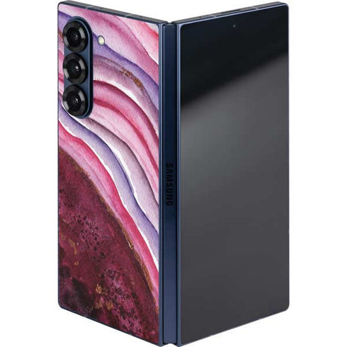 Plum Watercolor Geode Galaxy Z Fold6 Skin