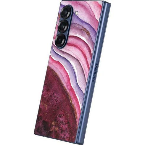 Plum Watercolor Geode Galaxy Z Fold6 Skin