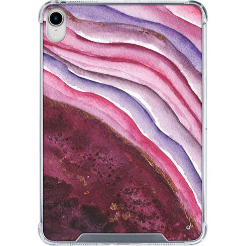 Plum Watercolor Geode iPad 11th Gen (2025) Clear Case