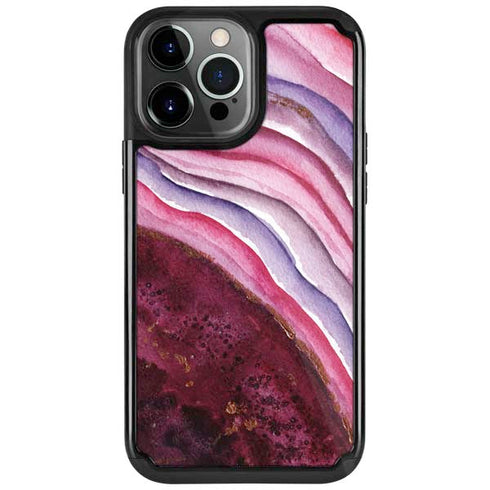 Plum Watercolor Geode iPhone Cases