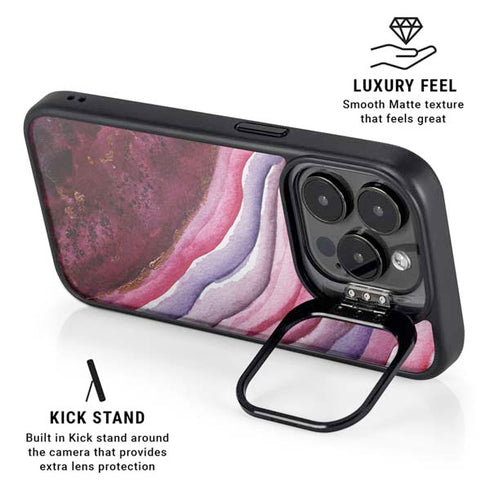 Plum Watercolor Geode iPhone 13 Pro Max Kickstand Case