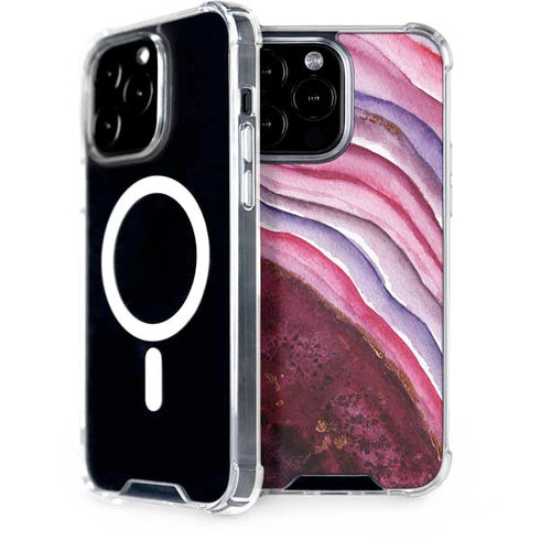Plum Watercolor Geode iPhone Cases