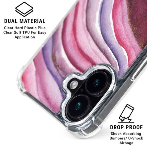 Plum Watercolor Geode iPhone 16 Clear Case