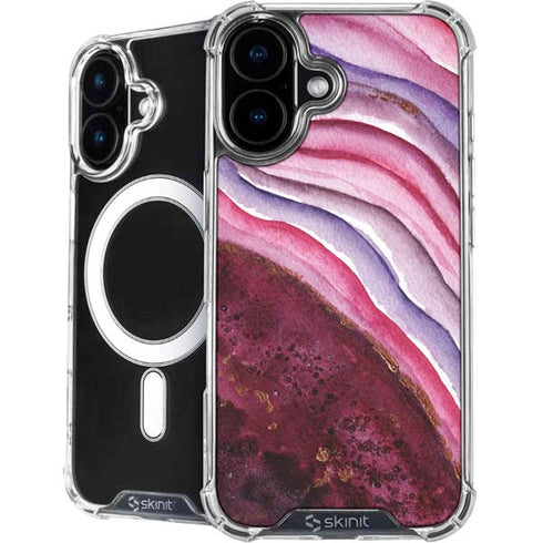 Plum Watercolor Geode iPhone 16 MagSafe Case
