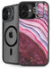 Plum Watercolor Geode iPhone 16 Plus Kickstand Case