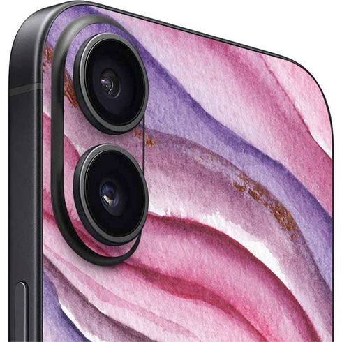 Plum Watercolor Geode iPhone 16 Plus Skin