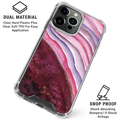 Plum Watercolor Geode iPhone 16 Pro Max Clear Case