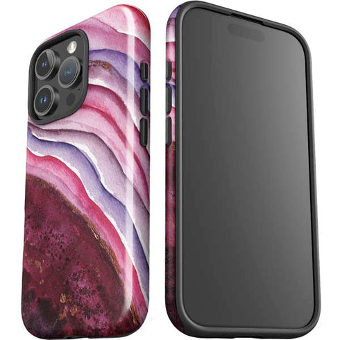 Plum Watercolor Geode iPhone 16 Pro Max Impact Case