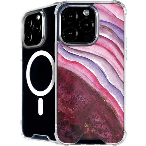 Plum Watercolor Geode iPhone 16 Pro Max MagSafe Case
