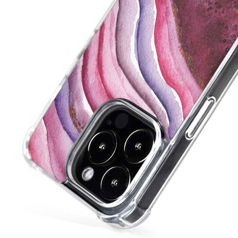 Plum Watercolor Geode iPhone 16 Pro Max MagSafe Case