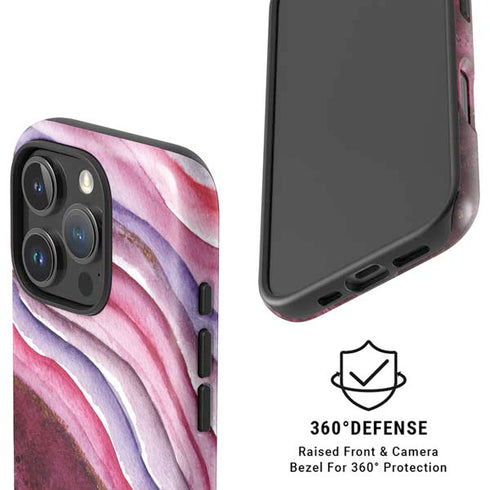 Plum Watercolor Geode iPhone 16 Pro Max Magsafe Impact Case