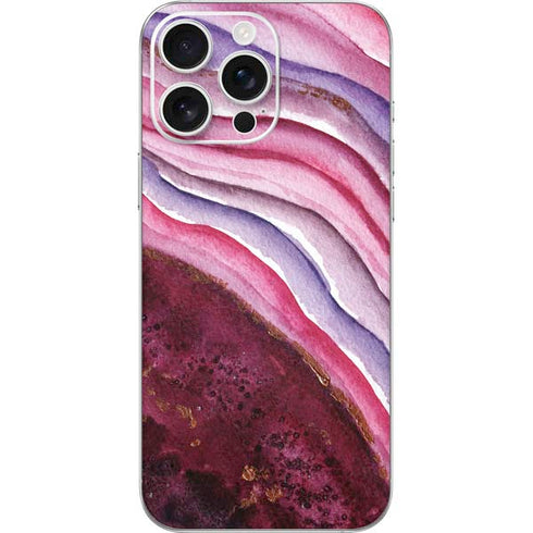 Plum Watercolor Geode iPhone 16 Pro Max Skin