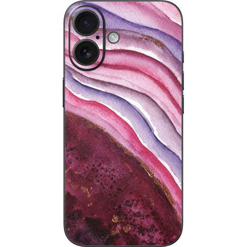 Plum Watercolor Geode iPhone 16 Skin