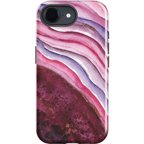 Plum Watercolor Geode iPhone 16e Impact Case