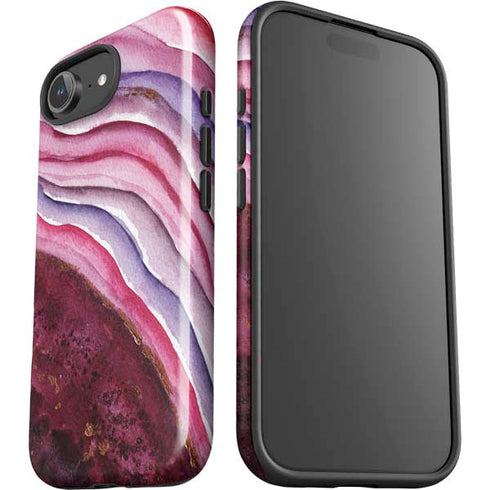 Plum Watercolor Geode iPhone 16e Impact Case
