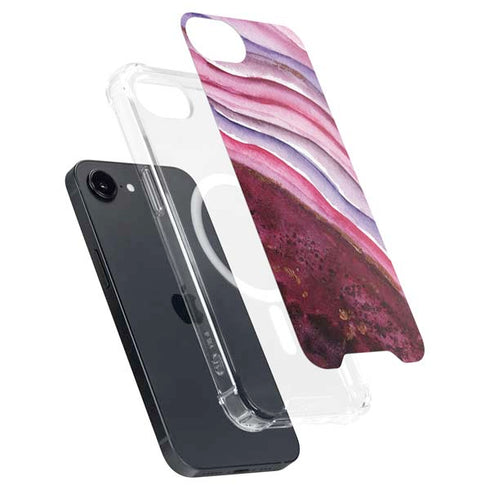 Plum Watercolor Geode iPhone 16e MagSafe Case