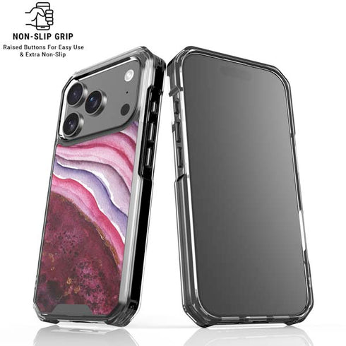 Plum Watercolor Geode iPhone 18 Pro Clear Case