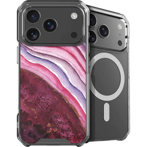 Plum Watercolor Geode iPhone 18 Pro Max MagSafe Case