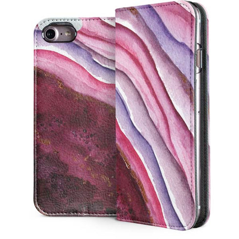 Plum Watercolor Geode iPhone 7 Folio Case