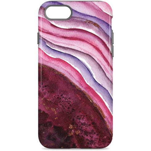 Plum Watercolor Geode iPhone Cases