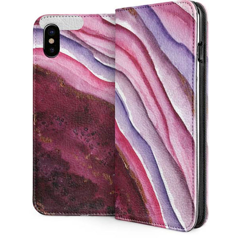 Plum Watercolor Geode iPhone 8 Folio Case