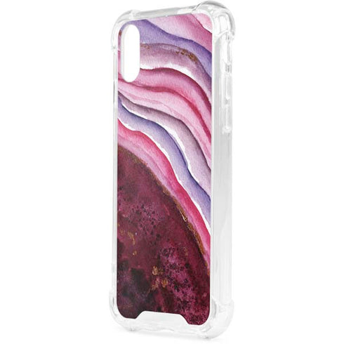 Plum Watercolor Geode iPhone XS Clear Case