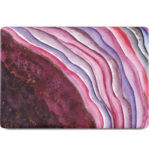 Plum Watercolor Geode MacBook Skins