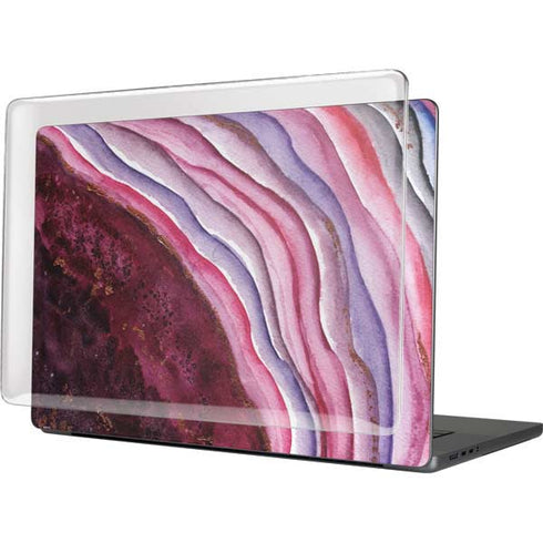 Plum Watercolor Geode MacBook Cases