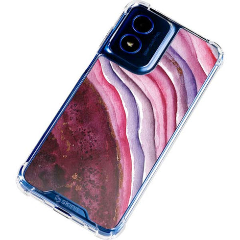 Plum Watercolor Geode Moto G 5G (2024) Clear Case