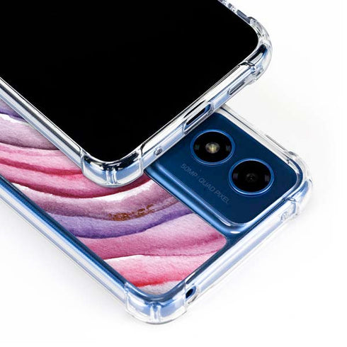 Plum Watercolor Geode Moto G 5G (2024) Clear Case