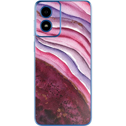Plum Watercolor Geode Moto G Play 4G (2024) Skin