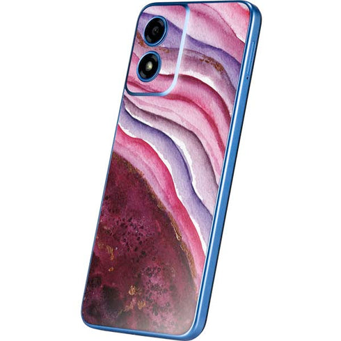 Plum Watercolor Geode Moto G Play 4G (2024) Skin
