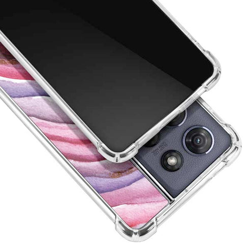 Plum Watercolor Geode Moto G Play 5G (2025) Clear Case