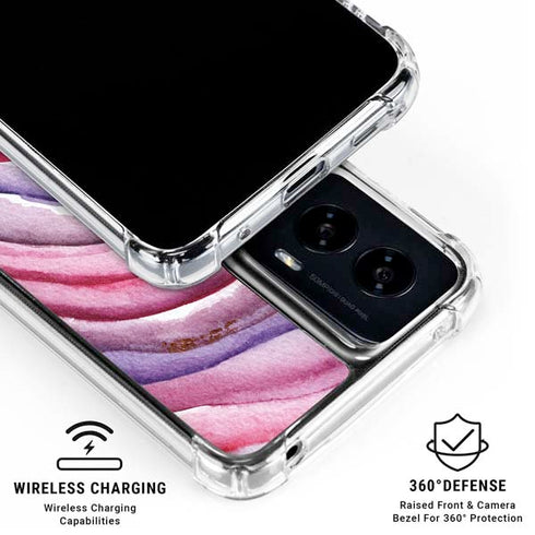 Plum Watercolor Geode Moto G Power 5G (2024) Clear Case
