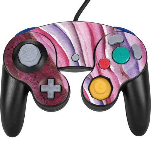 Plum Watercolor Geode Nintendo Skins